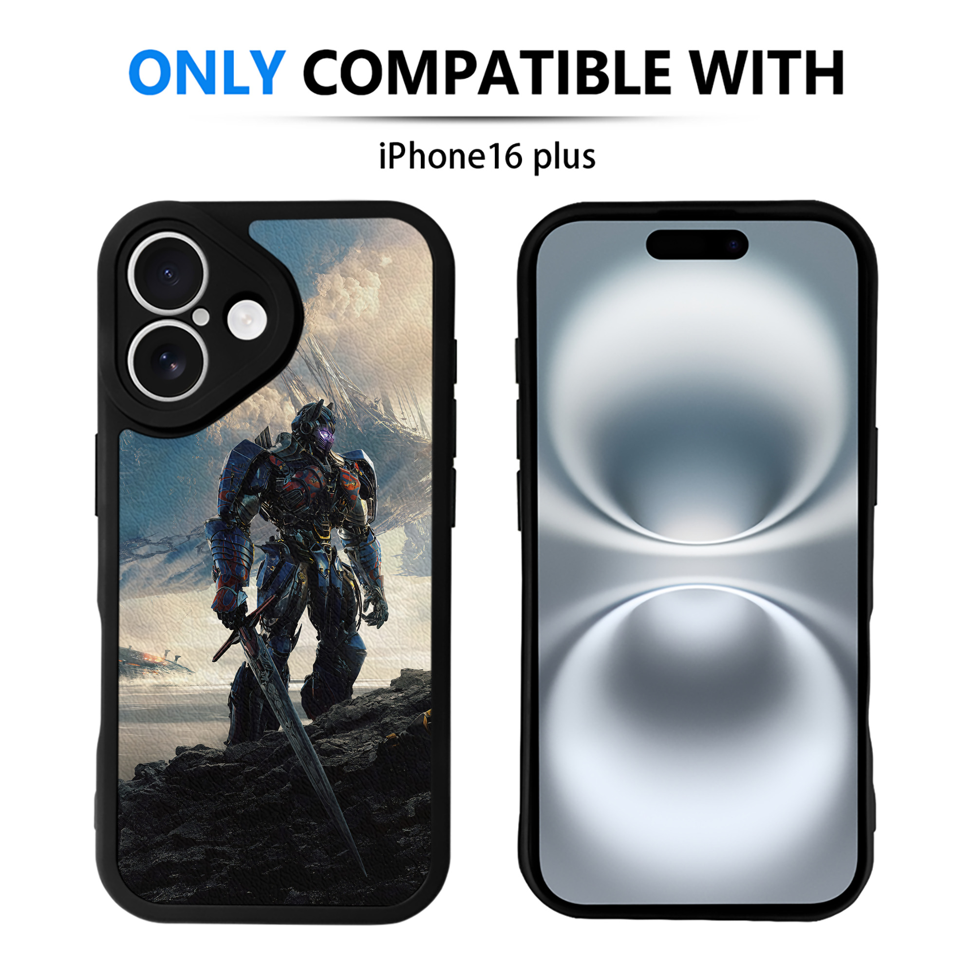 （画像用） Transformers トランスフォーマー 【iPhone 16シリーズ対応】シリコンスマホケース（レザー調） 材質：シリコン